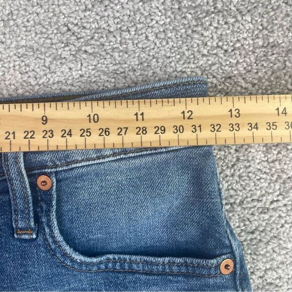 Madewell Denim Shorts Women's 23 Blue High Rise Cut Off Medium Wash Preppy - Picture 6 of 9